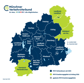 Der neue MVV-Verbundraum ab 1.1.2026 – mit dem Landkreis Mühldorf a. Inn